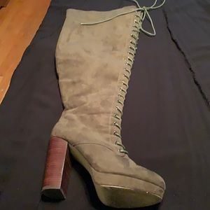 Lace up over the knee boots